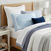 Sky Blue Greek Key Monogram Standard Pillow Case Kissenbezug