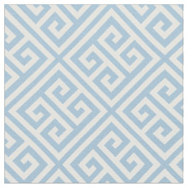 Sky Blue Greek Key Pattern Stoff