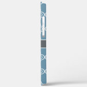 Sky Blue Grey White Marokcan Quatrefoil Monogramm Case-Mate iPhone Hülle (Rückseite / Links)