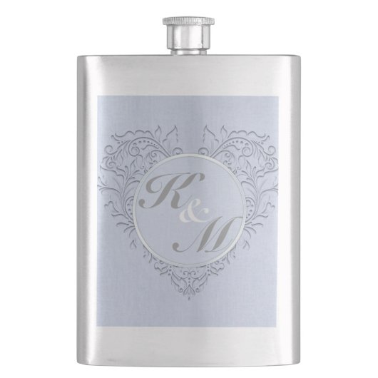 Sky Blue HeartyChic Flachmann (Vorderseite)