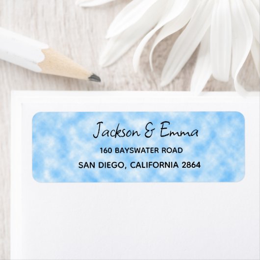 Sky Blue, hell Cloud Return Address Label (Insitu)