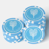 Sky Blue Herz Tree Family Wiedersehen Pokerchips (Stapel)