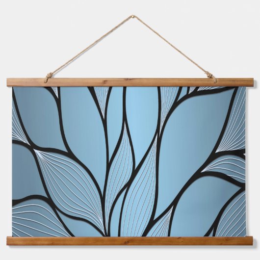 Sky Blue Hues Creative Verlass Pattern Wandteppich Mit Holzrahmen (Vorne)