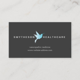 Sky Blue Hummingbird Logo Health & Wellness Grau Visitenkarte