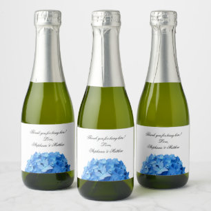 Sky Blue Hydrangea Persönliches Dankeschön für Hoc Schaumweinetikett