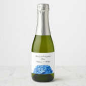 Sky Blue Hydrangea Persönliches Dankeschön für Hoc Schaumweinetikett (Vorderseite)