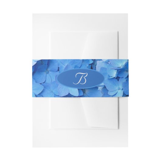 Sky Blue Hydrangea Wedding Initials Bly Band (Vorderseite Beispiel)