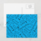 Sky blue I Liebe jubeln Postkarte (Vorne/Hinten)