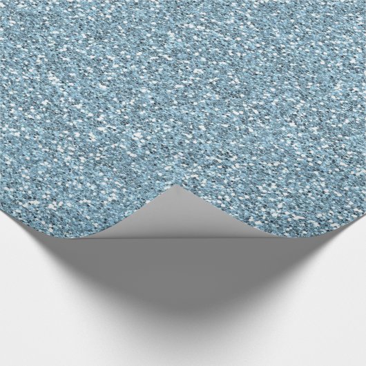 Sky Blue Imitats Glitzer Geschenkpapier (Ecke)