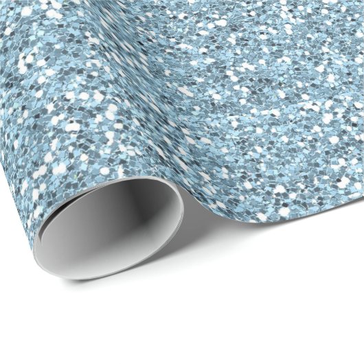 Sky Blue Imitats Glitzer Geschenkpapier (Rolleneckpunkt)