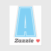 Sky Blue Initial Monogram Calligraphy Chic Aufkleber (Blatt)