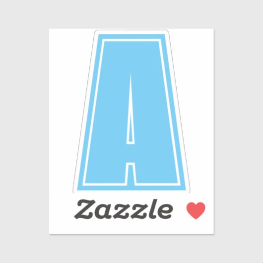 Sky Blue Initial Monogram Calligraphy Chic Aufkleber (Blatt)