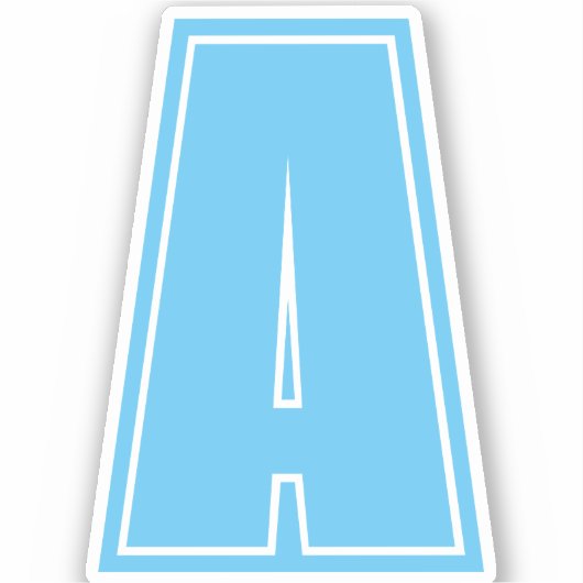 Sky Blue Initial Monogram Calligraphy Chic Aufkleber (Vorderseite)