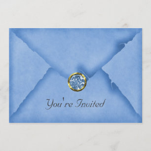 Sky Blue Jeweled Party Einladung