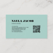 Sky Blue Karo Muster QR Code Handmade Clothing Visitenkarte (Rückseite)