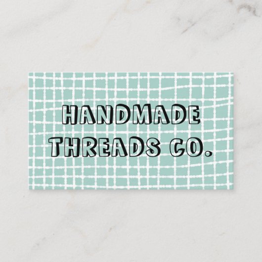 Sky Blue Karo Muster QR Code Handmade Clothing Visitenkarte (Vorderseite)