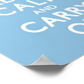 Sky Blue Keep Calm and Carry On Poster (Ecke)