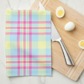 Sky Blue Kitchtuch mit rosa Karos & Soft Pea Geschirrtuch (Viertel Falte)