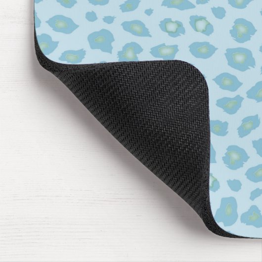 Sky Blue Leopard Print Mousepad (Ecke)
