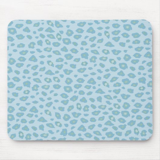 Sky Blue Leopard Print Mousepad (Vorne)
