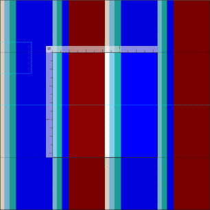 Sky Blue, Light Sea Green, Blue, Dark Red & Beige Stoff
