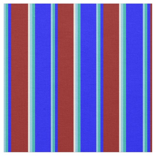 Sky Blue, Light Sea Green, Blue, Dark Red & Beige Stoff (Nahaufnahme)
