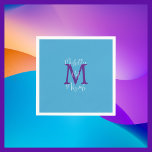Sky Blue Lila White Bat Mitzvah Name Monogram Serviette<br><div class="desc">Diese Papierserviette kann eine beliebige Hintergrundfarbe sein. Standard Hintergrund ist himmelblau; Name und Event (Bas Mitzvah oder Bat Mitzvah) ist extravagantes,  weißes Skript,  Monogramm ist lila. "kreiere deine eigenen." Die bunte Tischdekoration des Party. Alle Rechte vorbehalten © 2024 Alan & Marcia Socolik..</div>