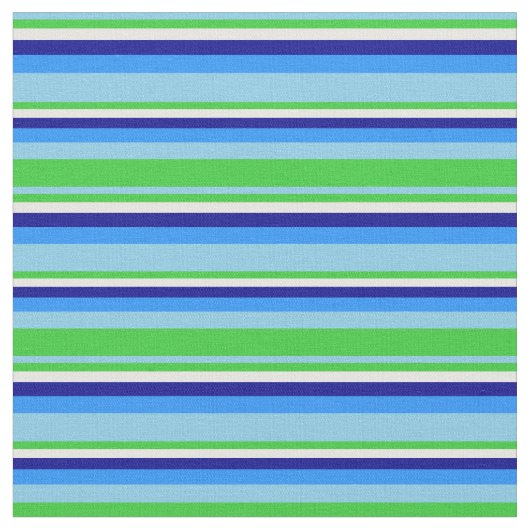 Sky Blue, Lime Green, Minze Cream, Dark Blue & Blu Stoff (Nahaufnahme)