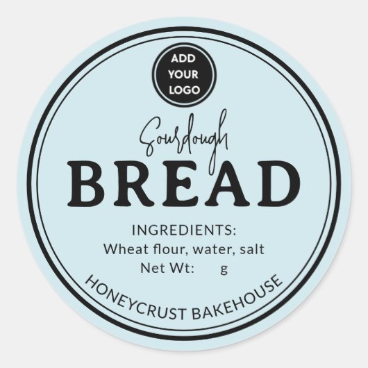 Sky Blue Logo Bakery Sourdough Bread Sticker (Vorderseite)