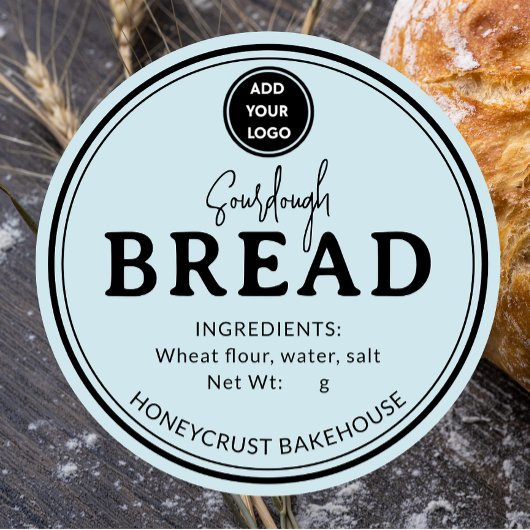 Sky Blue Logo Bakery Sourdough Bread Sticker