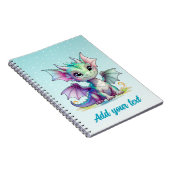 Sky Blue Magic Dragon - Personalisiertes Notebook Notizblock (Rechte Seite)