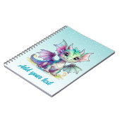 Sky Blue Magic Dragon - Personalisiertes Notebook Notizblock (Linke Seite)