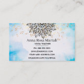 *~* Sky Blue Mandala Glitzer Spirituelle Yoga Visitenkarte (Rückseite)