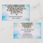 *~* Sky Blue Mandala Glitzer Spirituelle Yoga Visitenkarte (Vorne/Hinten)