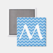 Sky Blue Marokcan Moods Chevrons Magnet (Vorderseite/Rückseite)