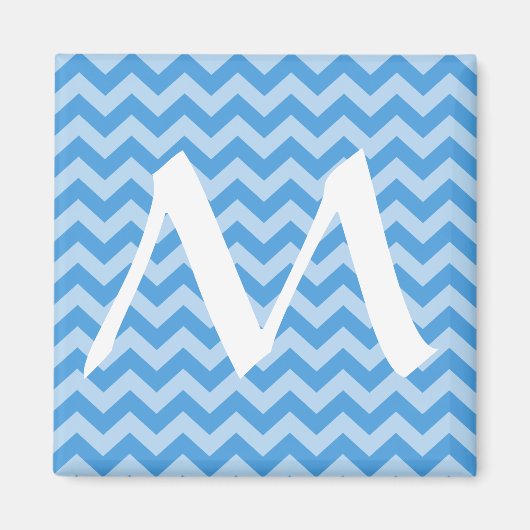 Sky Blue Marokcan Moods Chevrons Magnet (Vorne)