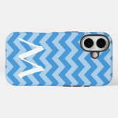 Sky Blue Marokcan Moods Chevrons mit Monogram Case-Mate iPhone Hülle (Rückseite (Horizontal))
