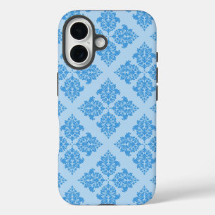 Sky Blue marokkanischer Damask iPhone 16 Hülle