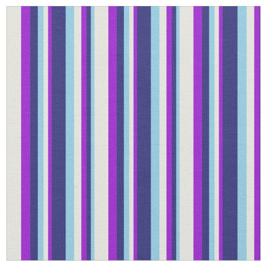 Sky Blue, Midnight Blue, Dark Violet und Beige Stoff (Nahaufnahme)