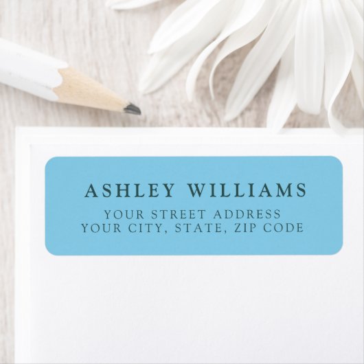 Sky Blue Minimalist Elegant Return Stickers (Insitu)