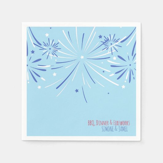 Sky Blue Minimalistisch Paper Napkin Serviette (Vorderseite)