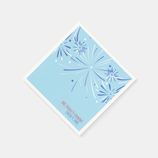 Sky Blue Minimalistisch Paper Napkin Serviette (Ecke)