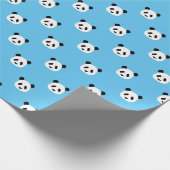 Sky Blue - Minimalistisches Panda-Muster Geschenkpapier (Ecke)