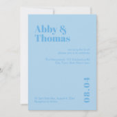 Sky Blue Modern Minimalistisch Simple Bold Wedding Einladung (Vorderseite)