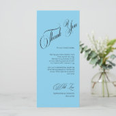 Sky Blue Modern Place Setting Thank You Card Programm (Stehend Vorderseite)
