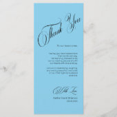 Sky Blue Modern Place Setting Thank You Card Programm (Vorderseite)