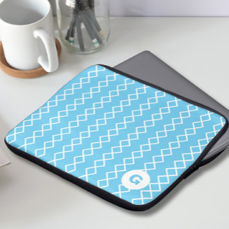 Sky Blue Monogram Geometric Notebook Sleeve