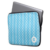 Sky Blue Monogram Geometric Notebook Sleeve (Vorderseite Links)