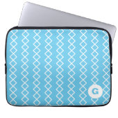 Sky Blue Monogram Geometric Notebook Sleeve (Vorderseite)