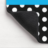 Sky Blue Monogram Schwarz-weiß Polka Dot Mouse Pad Mousepad (Ecke)